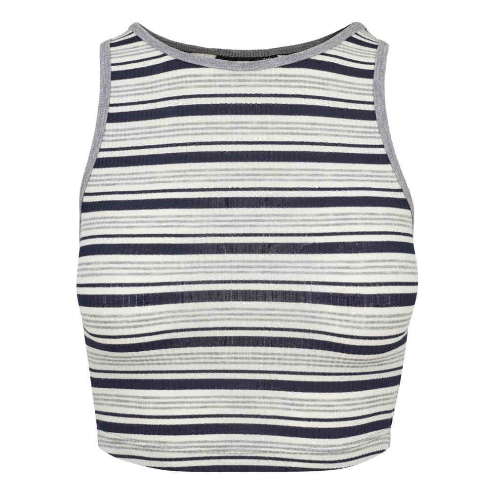 Urban Classics - Rib Stripe Crop top - Blauw